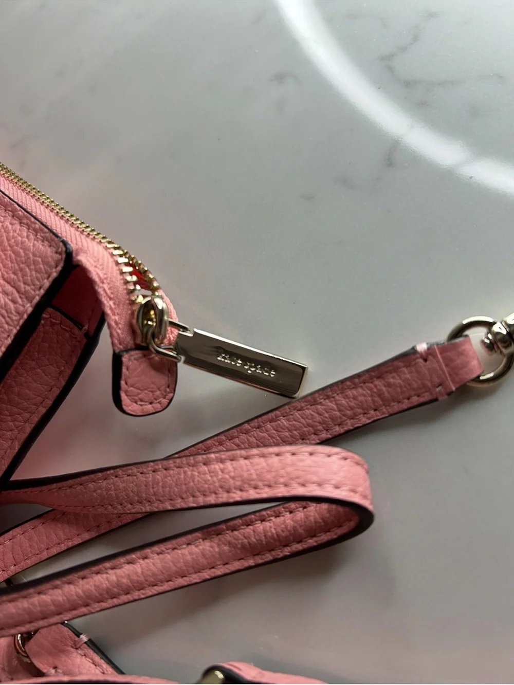 Kate Spade New York Leila Pebbled Leather Small Flap Crossbody Peach Rose NWT